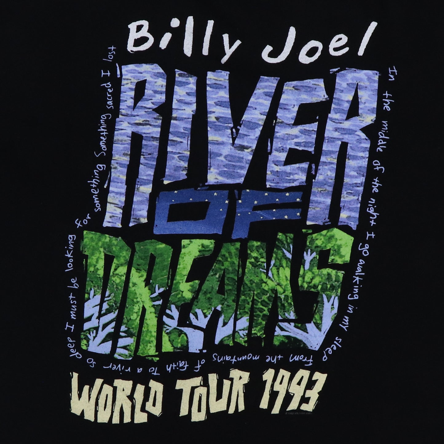 1993 Billy Joel River Of Dreams World Tour Shirt