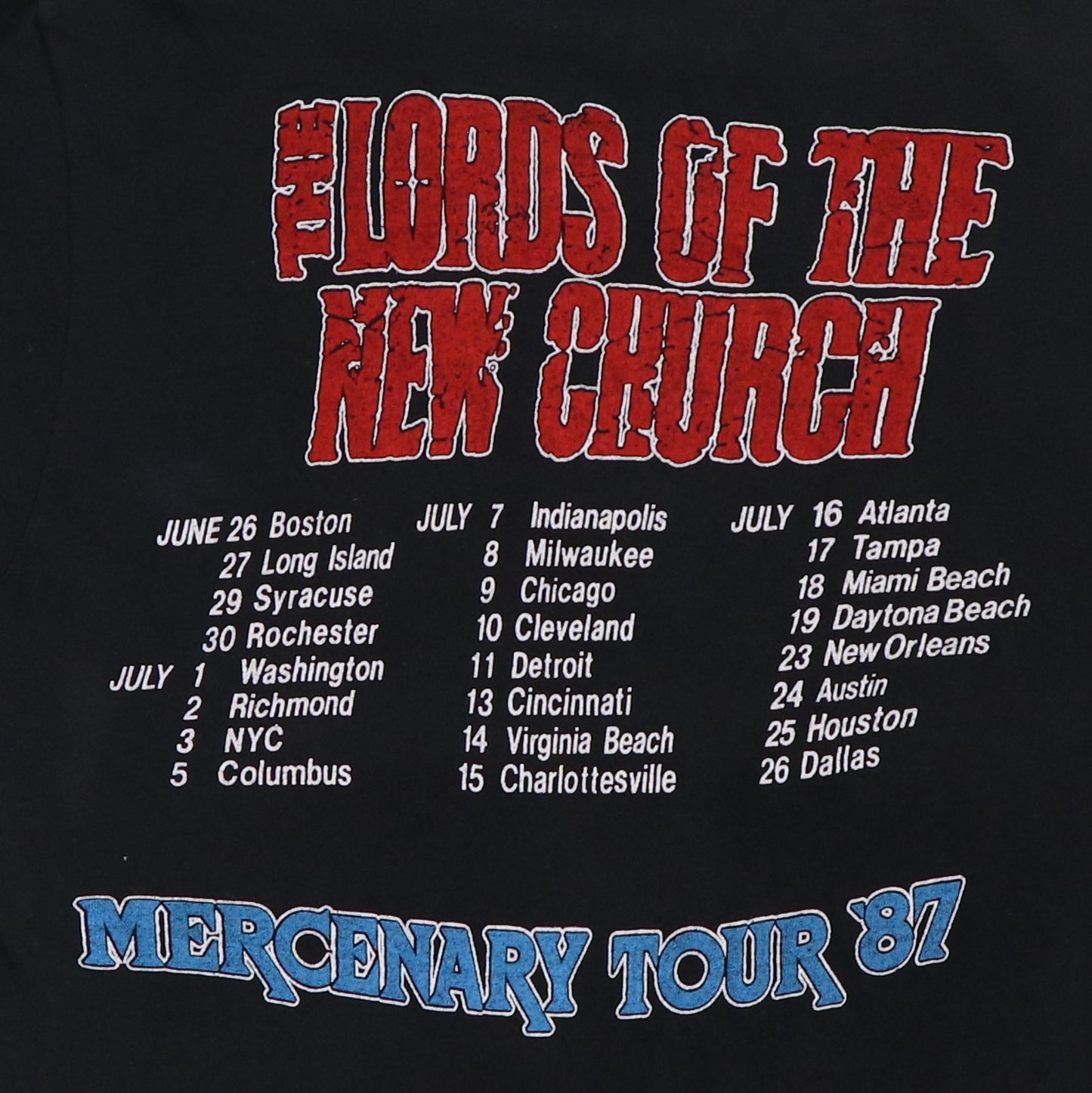 1987 Lords Of The New Church Tour Shirt