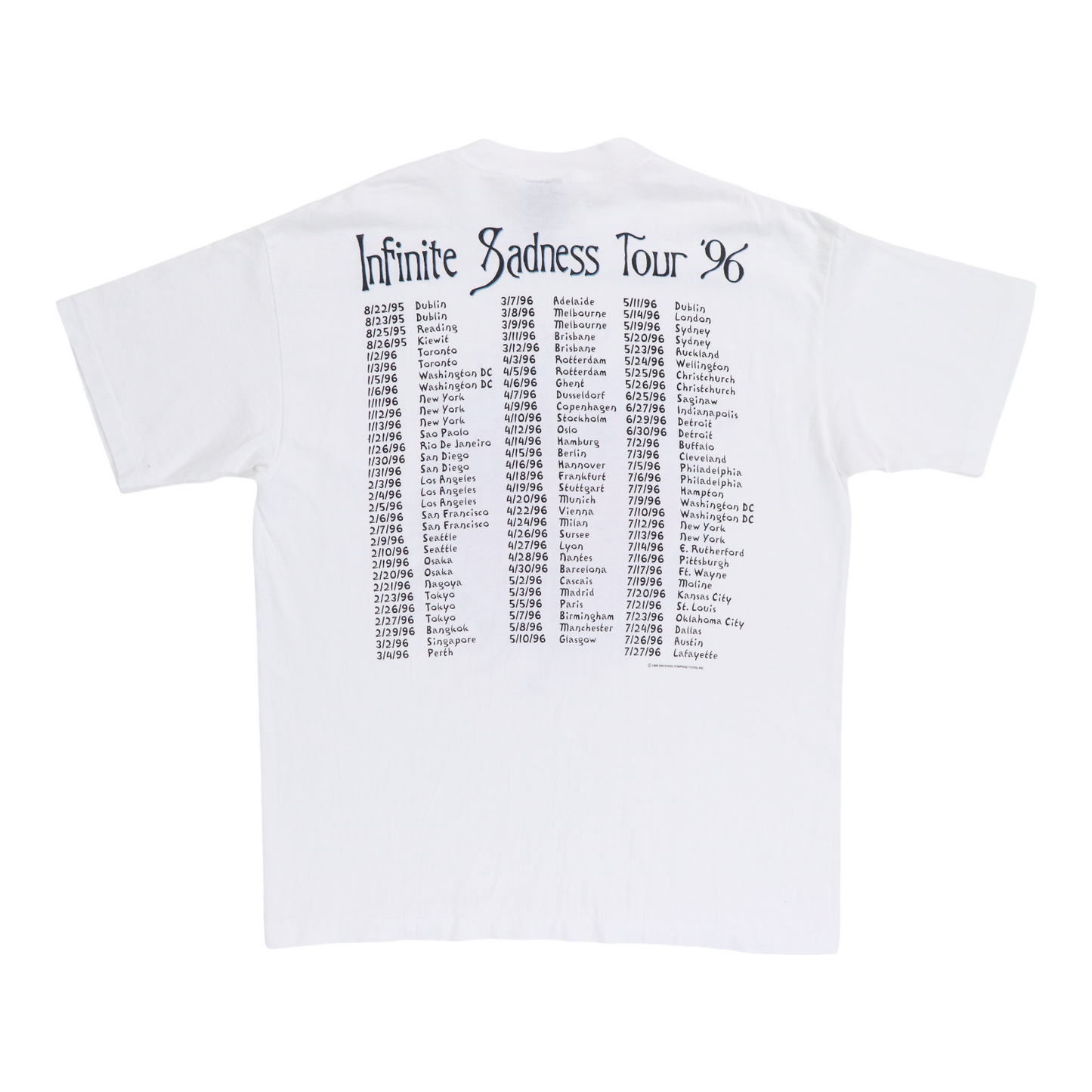 1996 Smashing Pumpkins Mellon Collie Infinite Sadness Tour Shirt