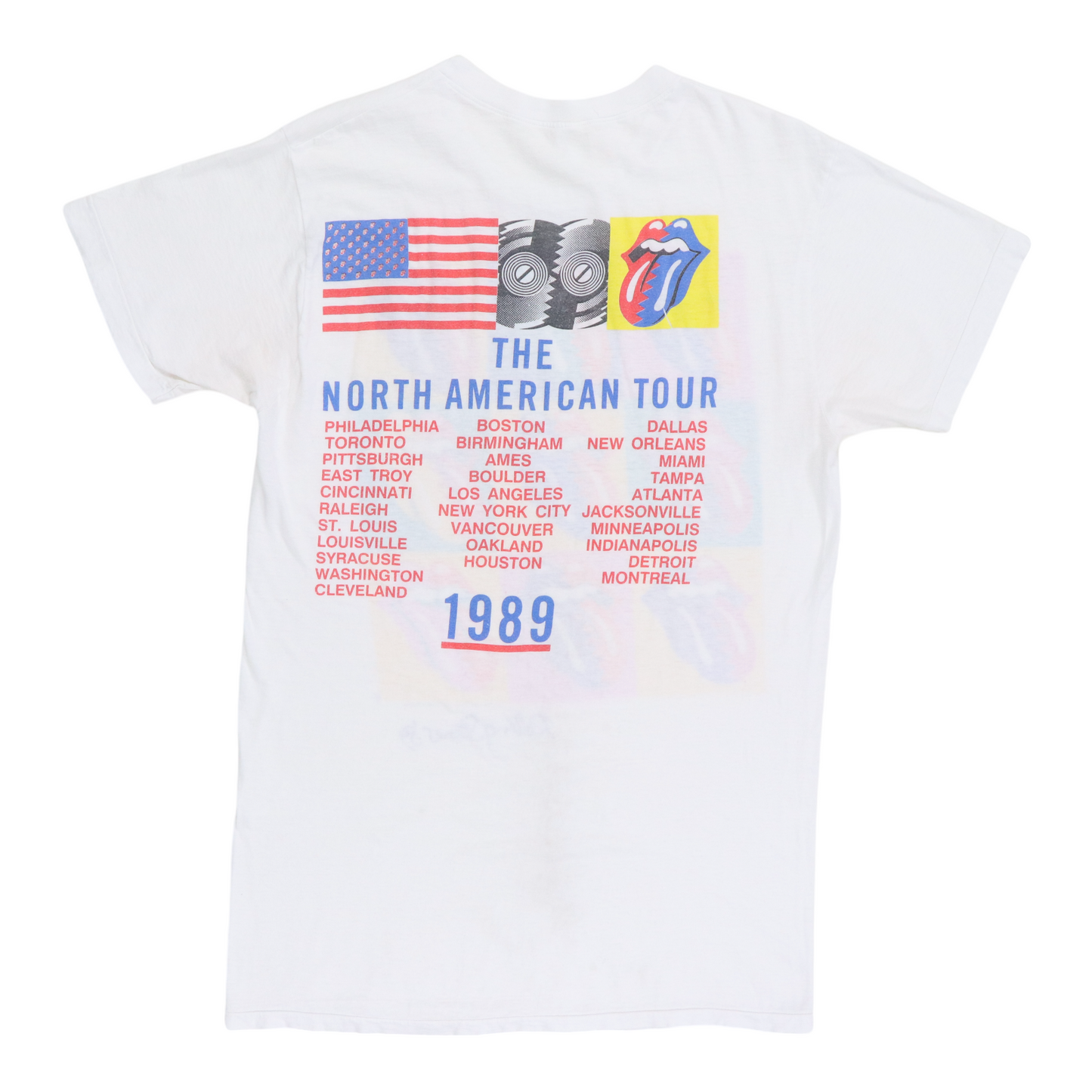 1989 Rolling Stones Steel Wheels Warhol Tour Shirt