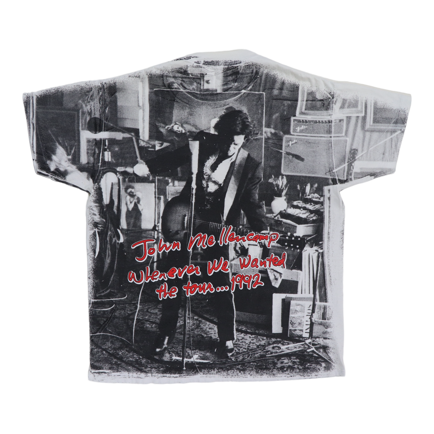 1992 John Mellancamp All Over Print Tour Shirt