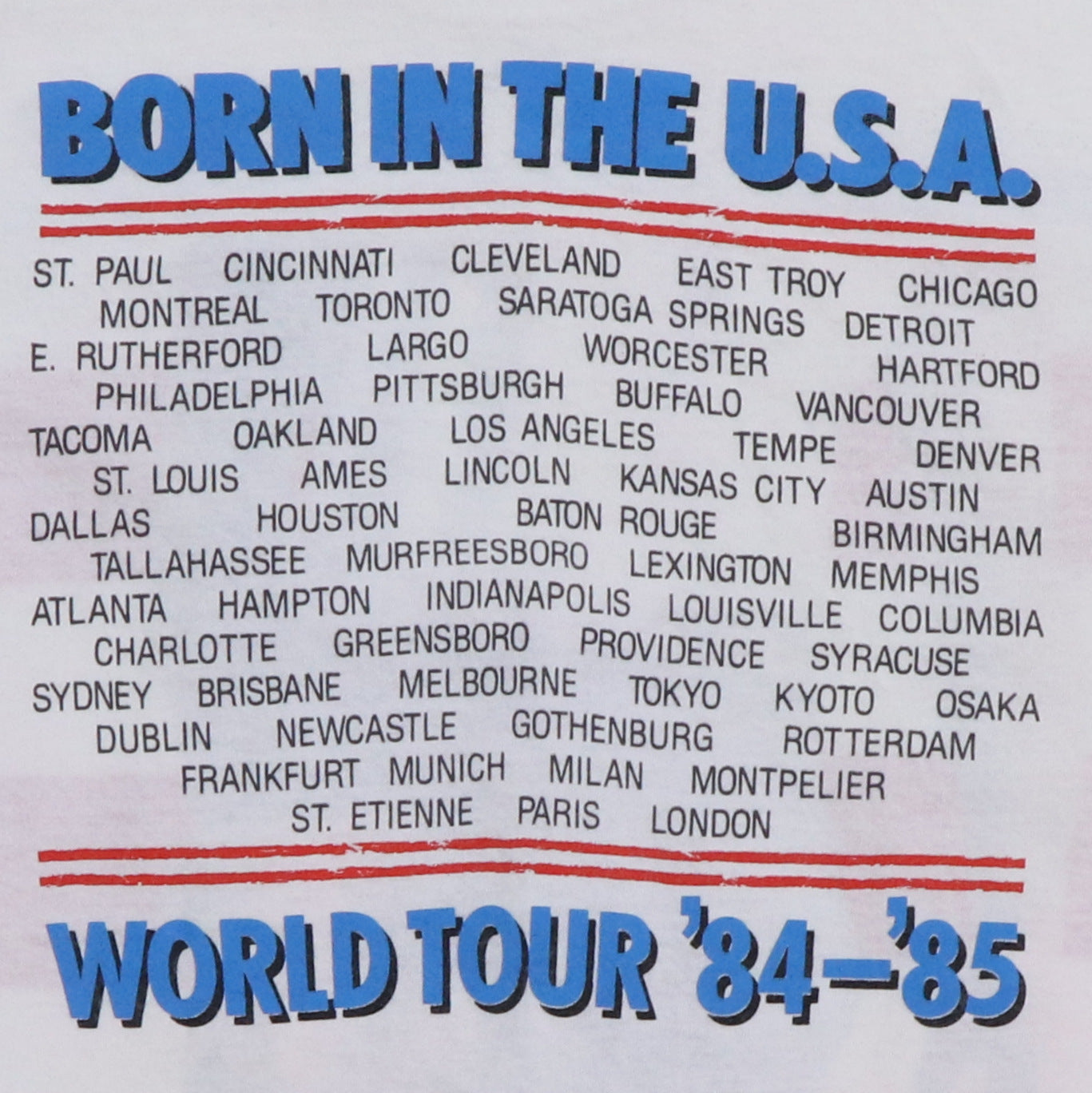 1984 Bruce Springsteen Born In The USA Tour Shirt