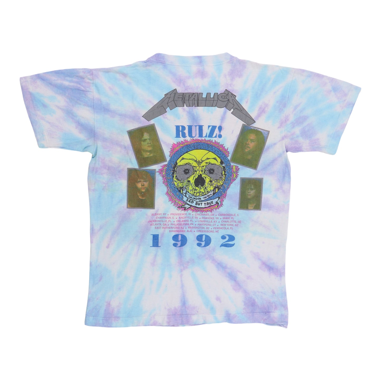 1992 Metallica Rulz Tour Tie Dye Shirt