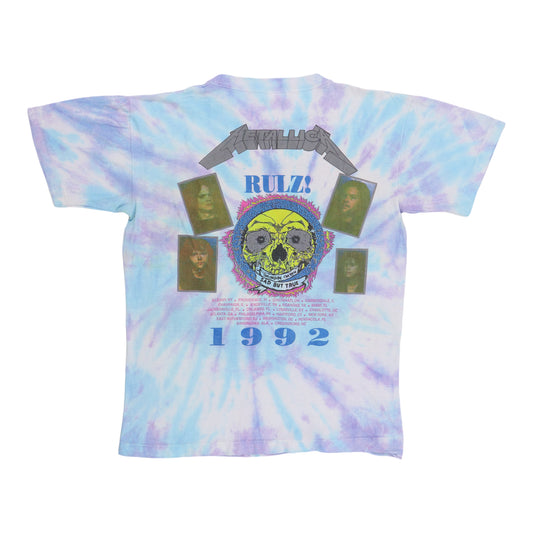 1992 Metallica Rulz Tour Tie Dye Shirt Back