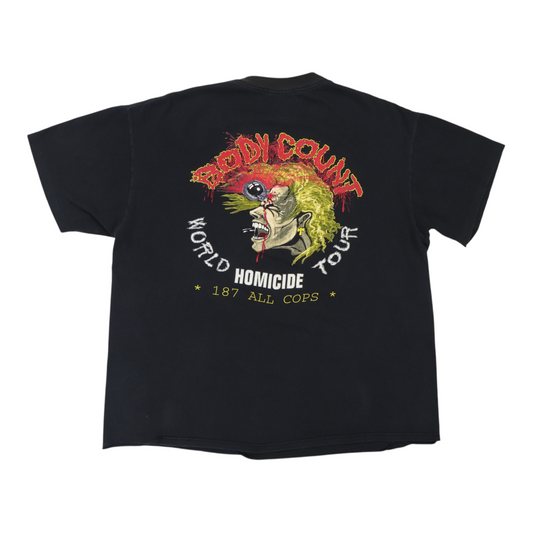 1991 Body Count Ice-T World Homicide Tour Shirt Back