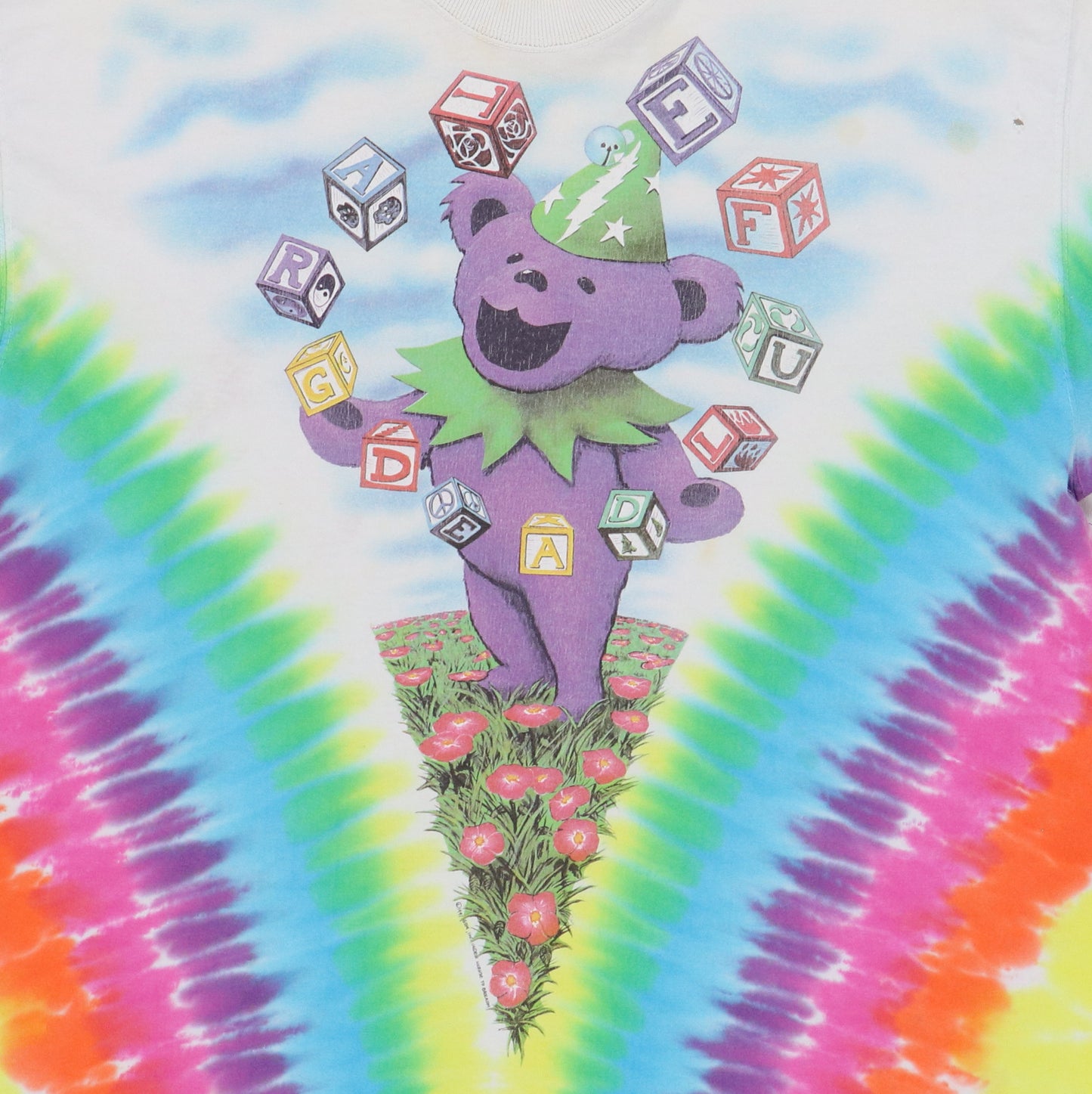 1991 Grateful Dead Liquid Blue Spring Tour Tie Dye Shirt