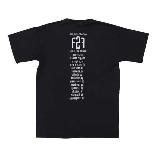 2001 Billy Joel Elton John Face To Face Tour Shirt Back