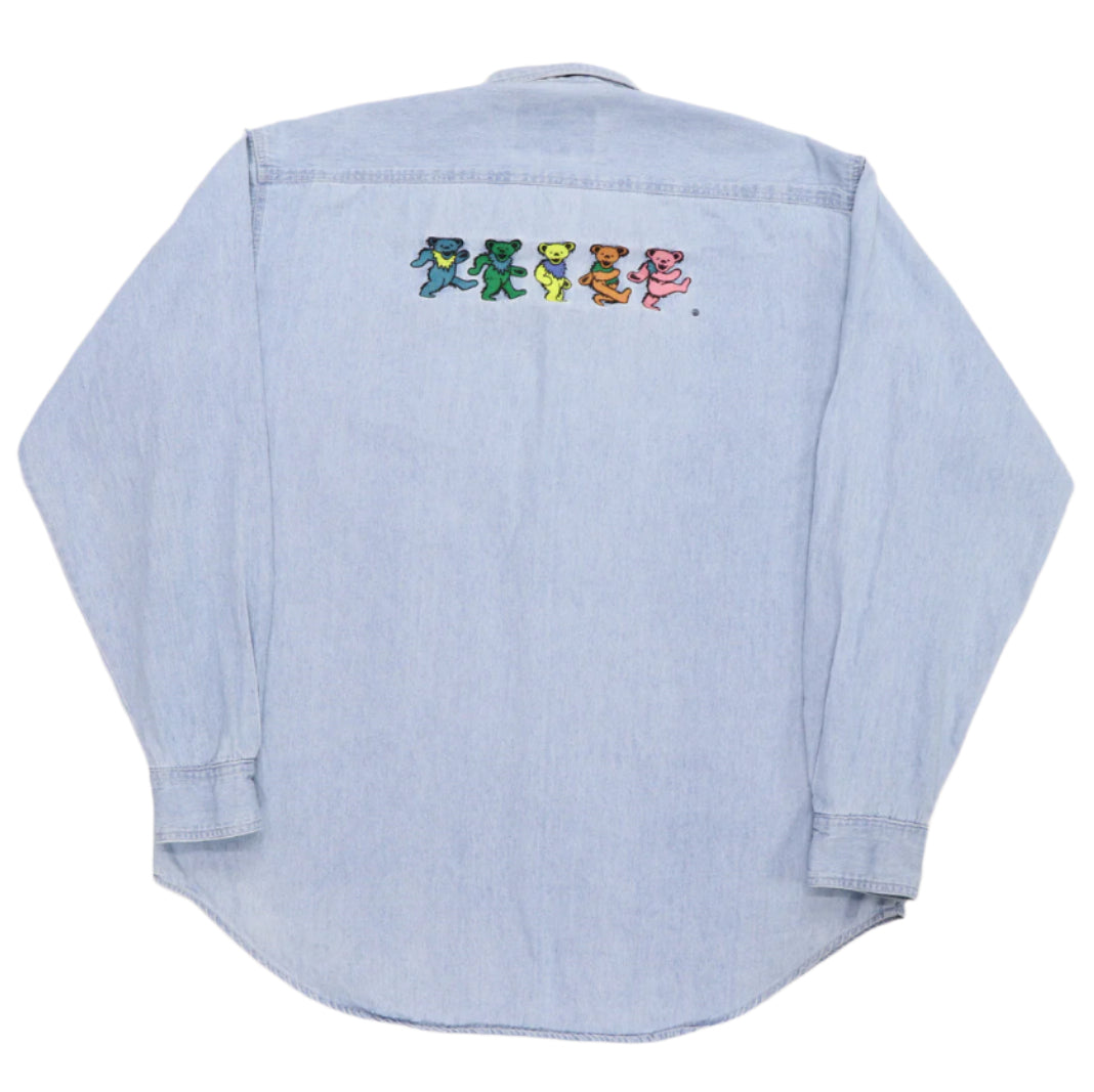 1990s Grateful Dead Dancing Bears Denim Shirt Back