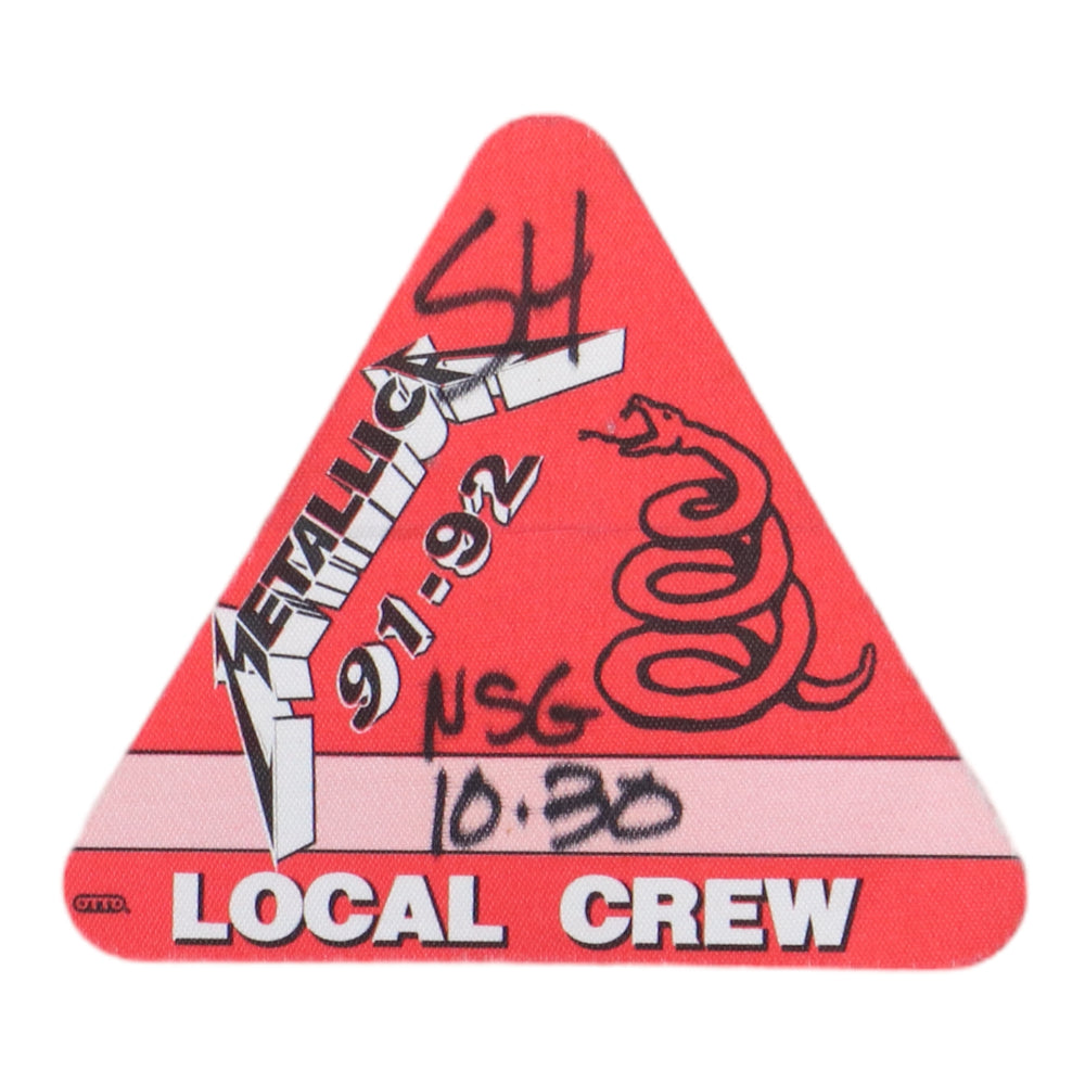 1991 Metallica Local Crew Backstage Pass