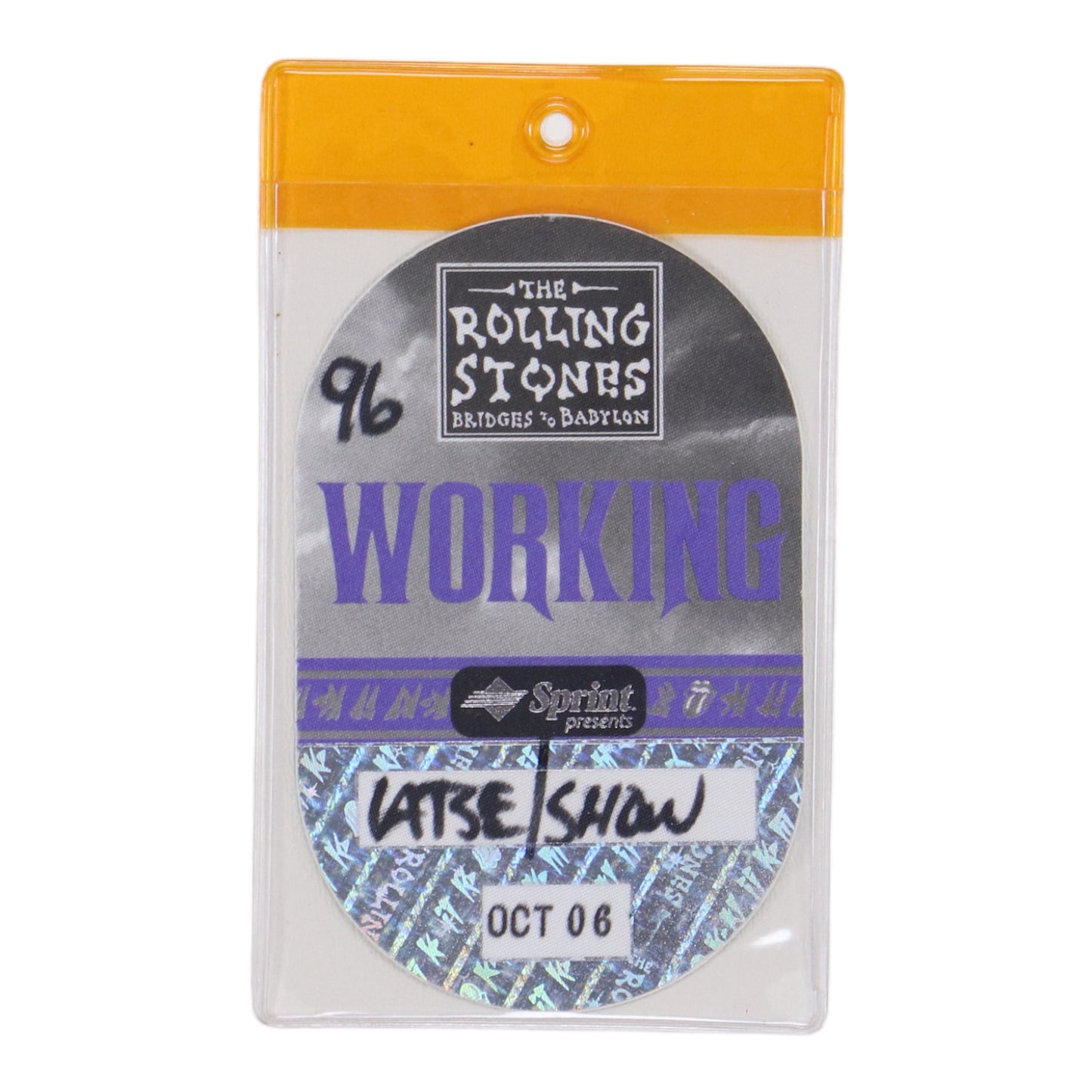 1997 Rolling Stones Bridges To Babylon Backstage Pass Laminate