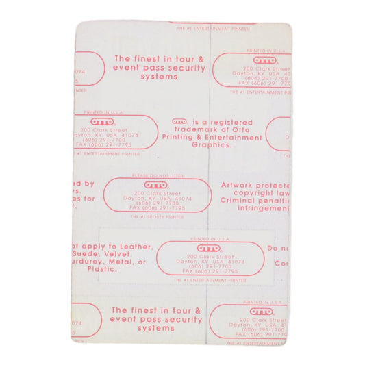 1994 Nine Inch Nails Self Destruct Backstage Pass Back
