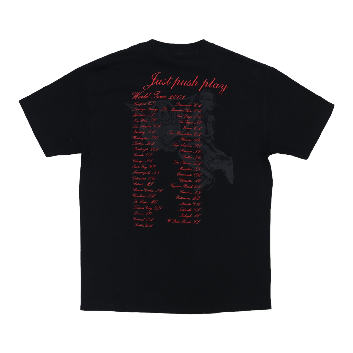 2001 Aerosmith Just Push Play Tour Shirt Back