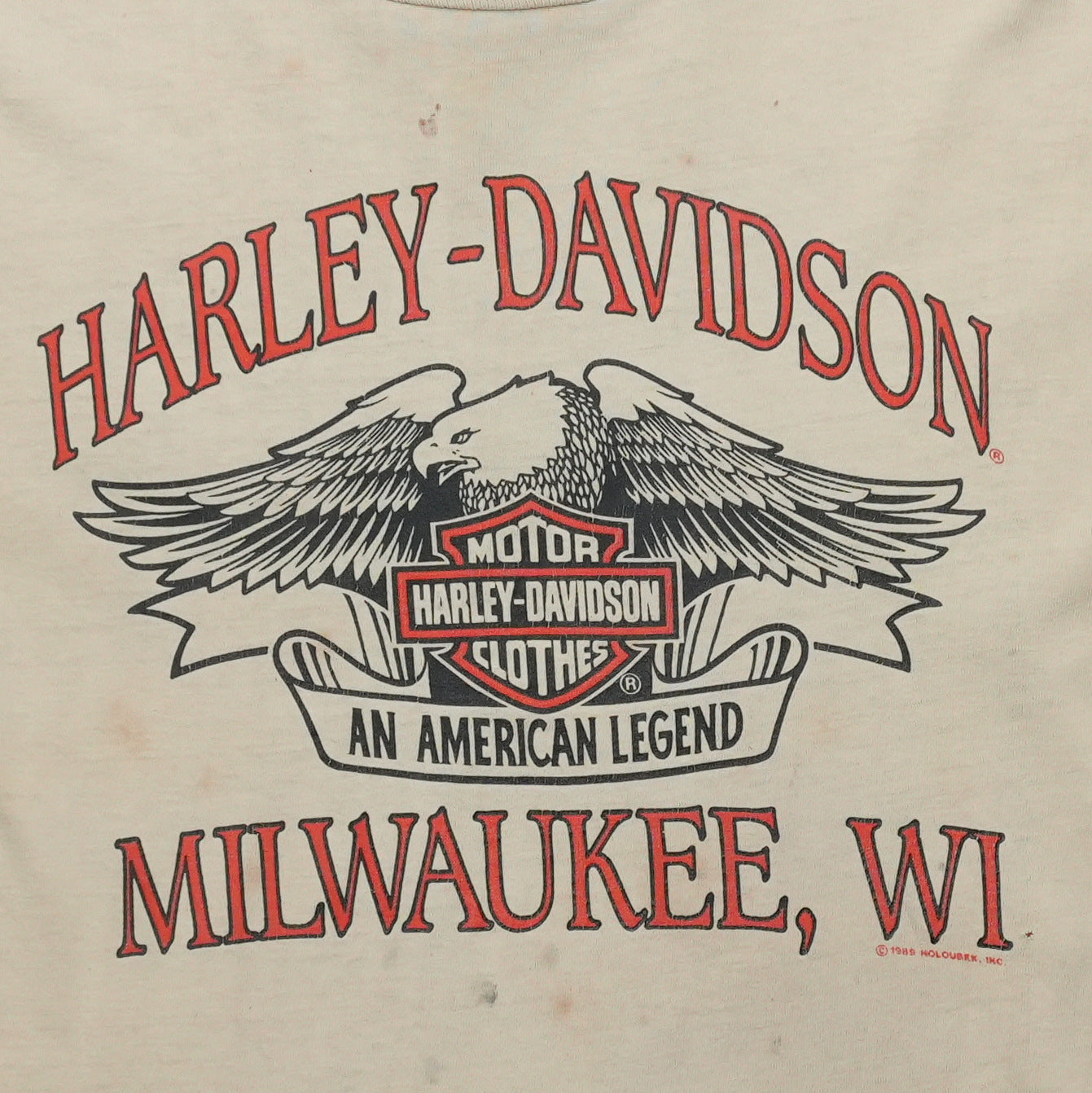1989 Harley Davidson Owens Yakima Washington Shirt Detail