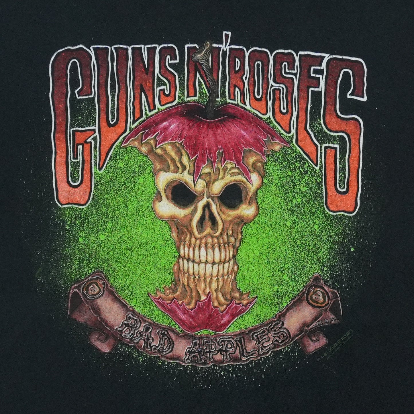 1991 Guns N Roses Bad Apple Tour Shirt Tag