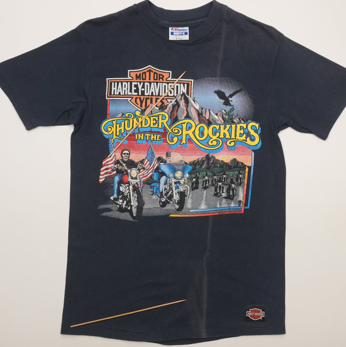 1989 Harley Davidson Thunder In The Rockies Shirt Tag