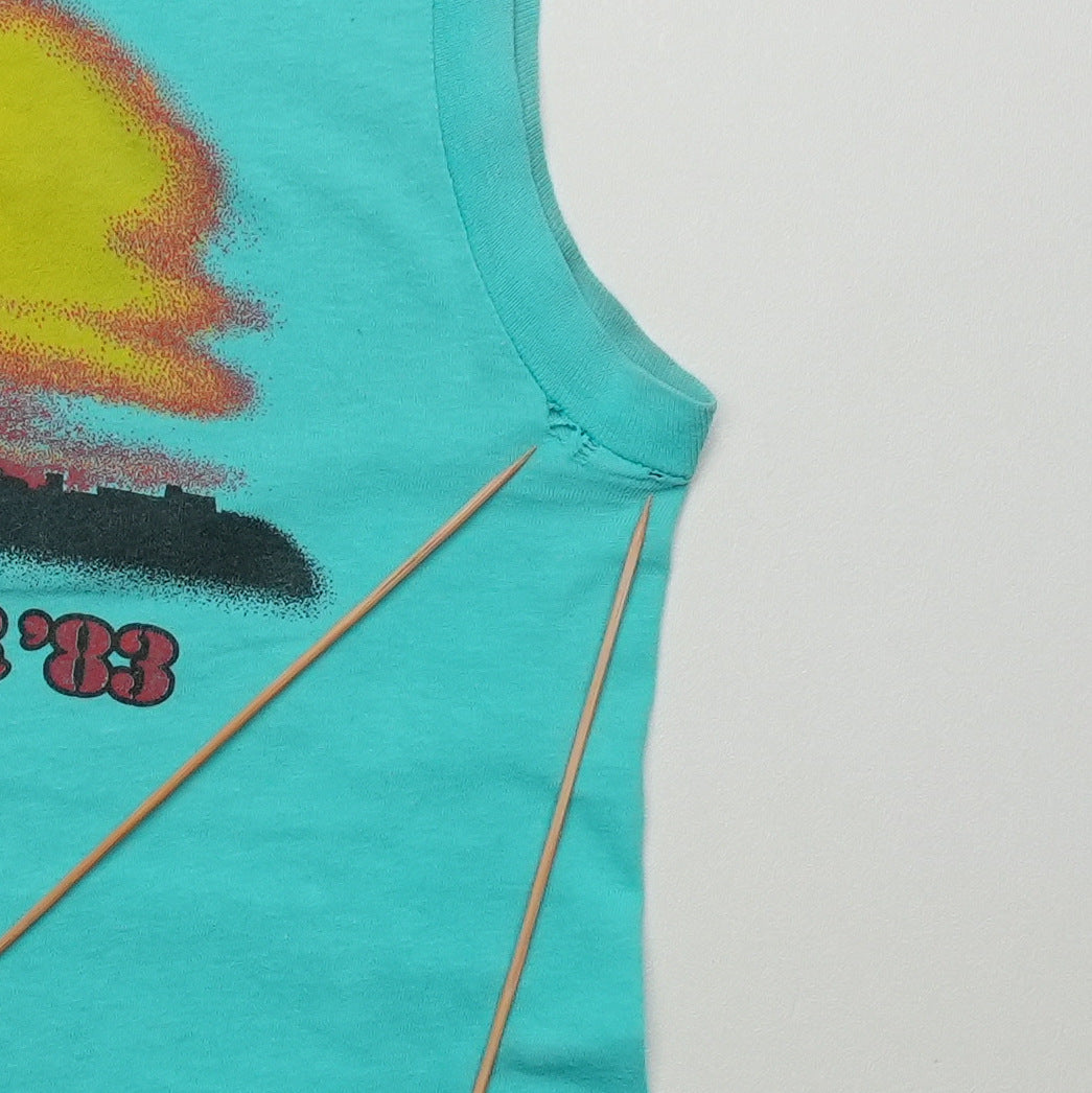 1983 Iron Maiden Purgatory World Piece Tour Sleeveless Shirt Detail