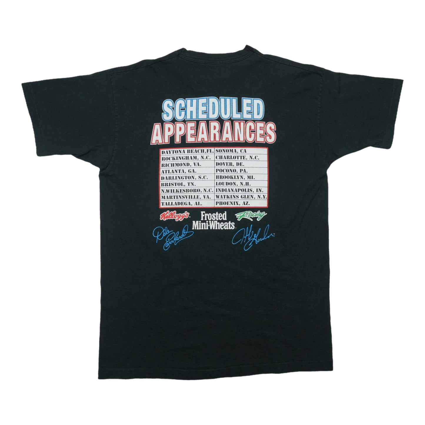 1998 Dale Earnhardt Jeff Gordon Kid And Champ Scheduled Appearances Shirt Back