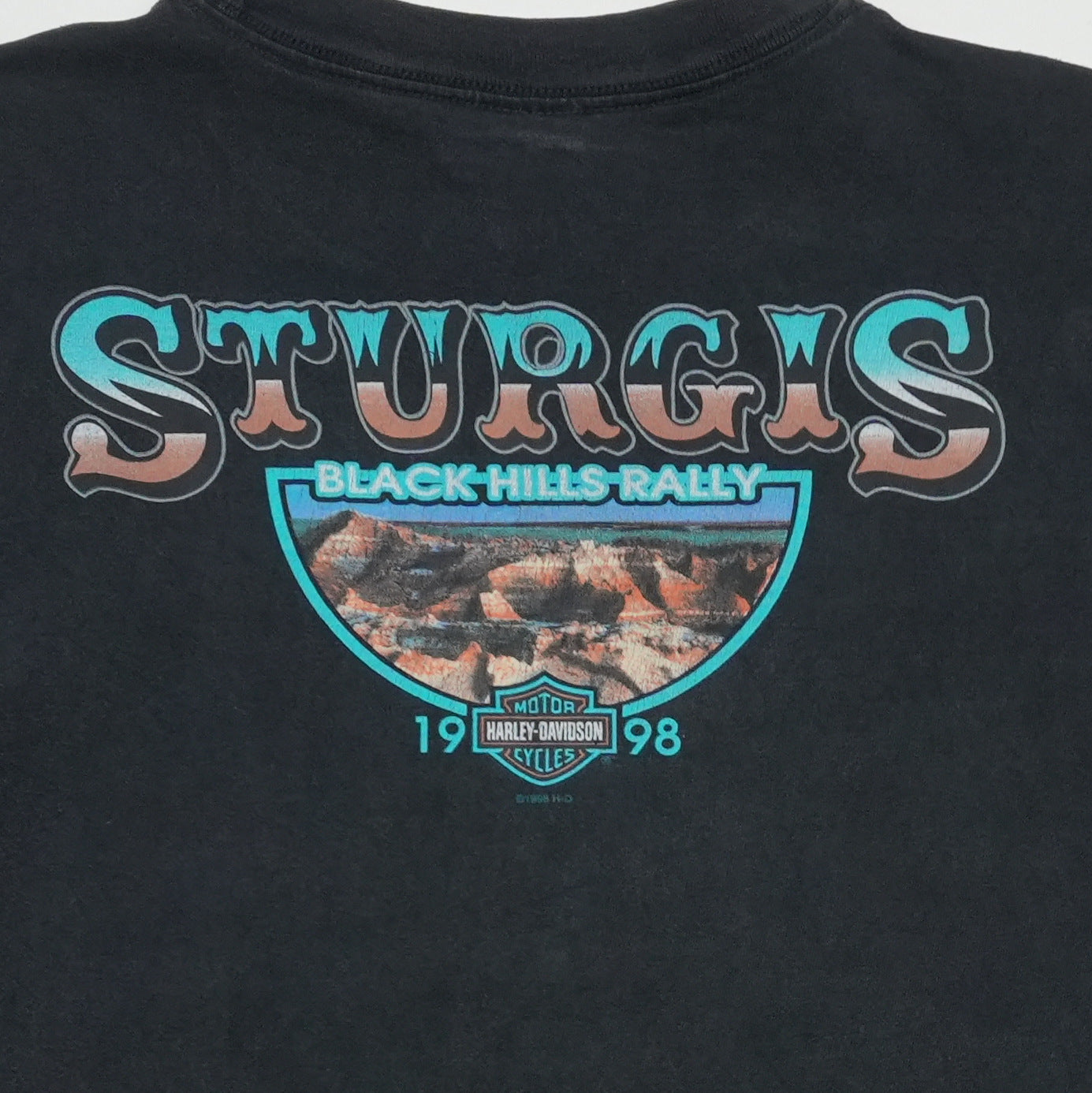 1998 Sturgis Black Hills Rally Wolf Shirt Back Detail 3
