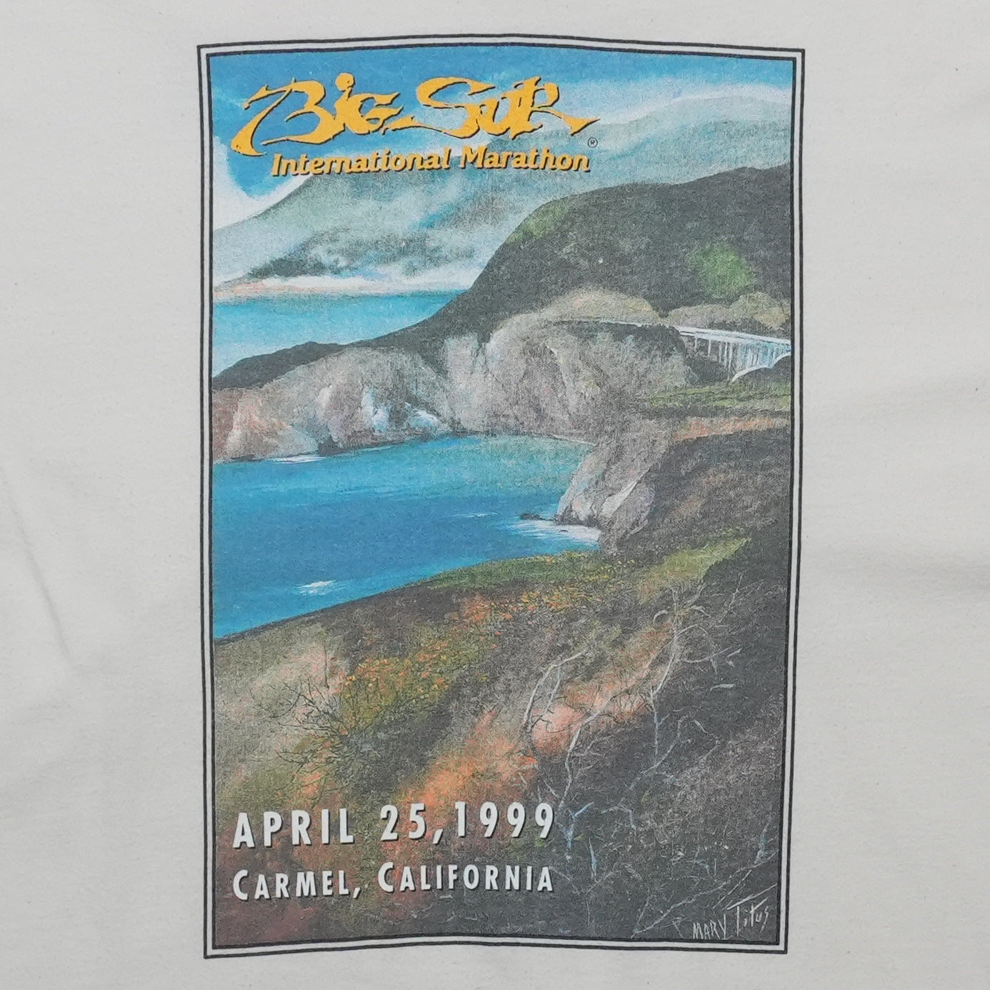 1999 Big Sur International Marathon Carmel California Shirt Detail