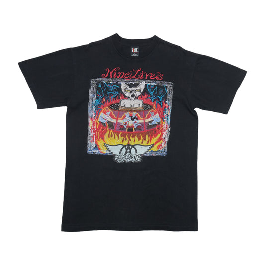 1997 Aerosmith Nine Lives Tour Shirt Front