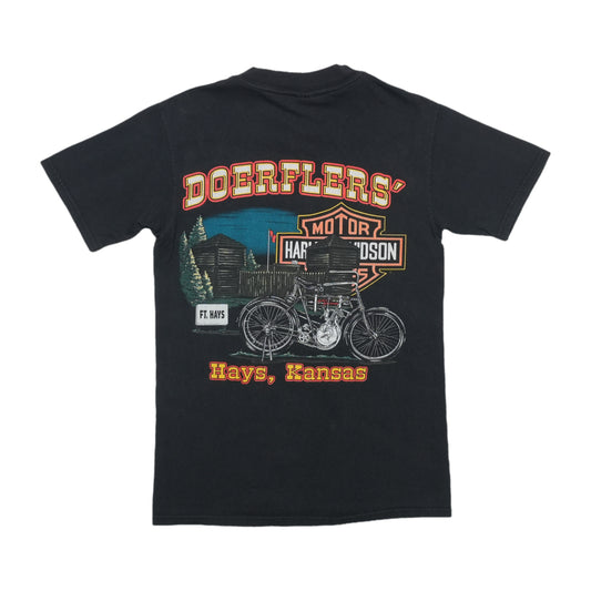 1990s Harley Davidson Think Fast Hays Kansas Shirt Back