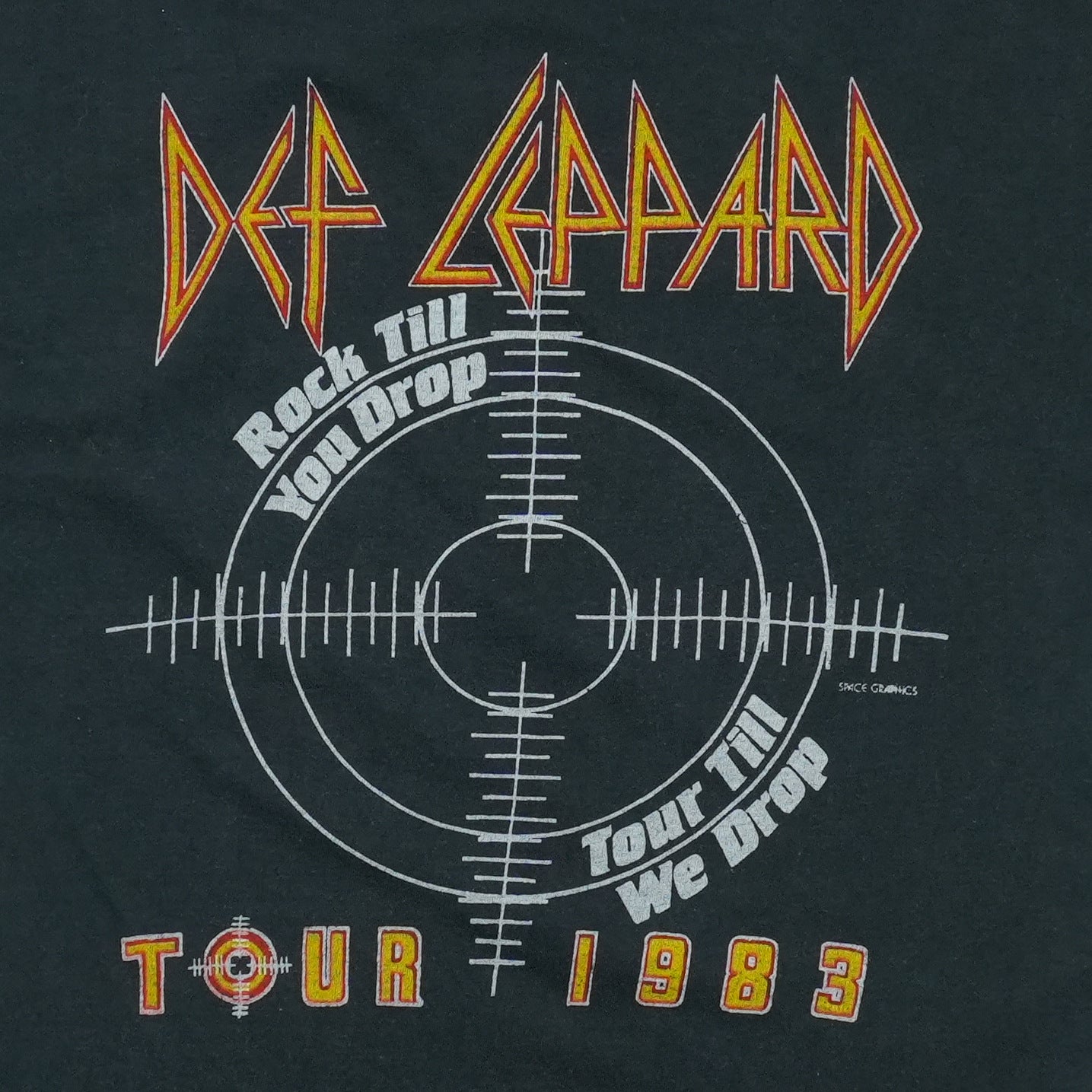 1983 Def Leppard Pyromania Rock Till You Drop Tour Shirt Back Detail 2