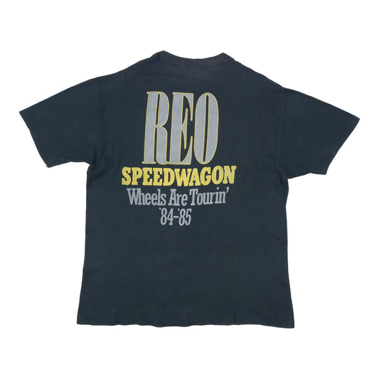 1984 REO Speedwagon Wheels Are Turnin' Tour Shirt Back