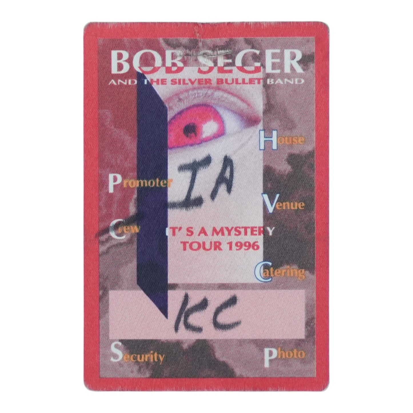1996 Bob Seger & The Silver Bullet Band It's A Mystery Tour Backstage Pass - front