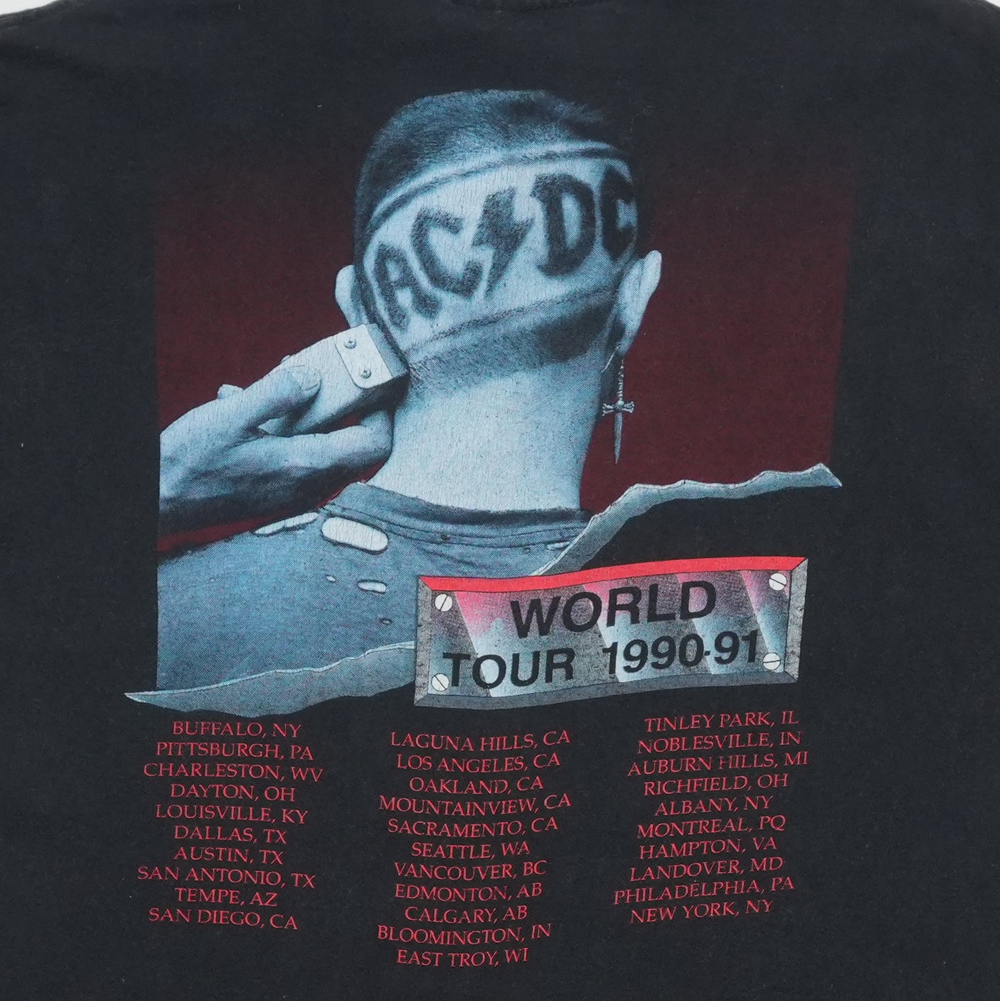 1990 ACDC Back in Black Tour Shirt