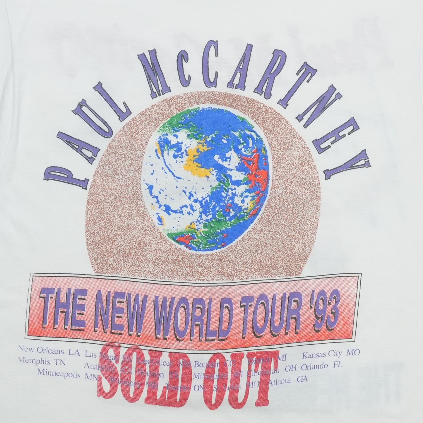 1993 Paul McCartney The New World Tour Shirt Detail 4
