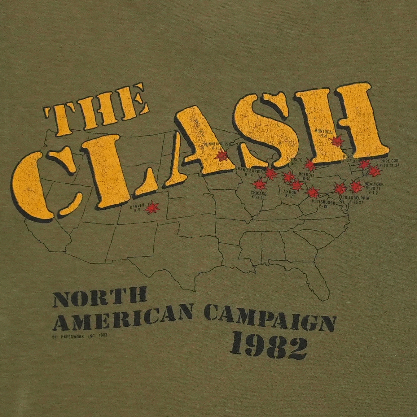 1982 The Clash North American Campaign Shirt Detail 7