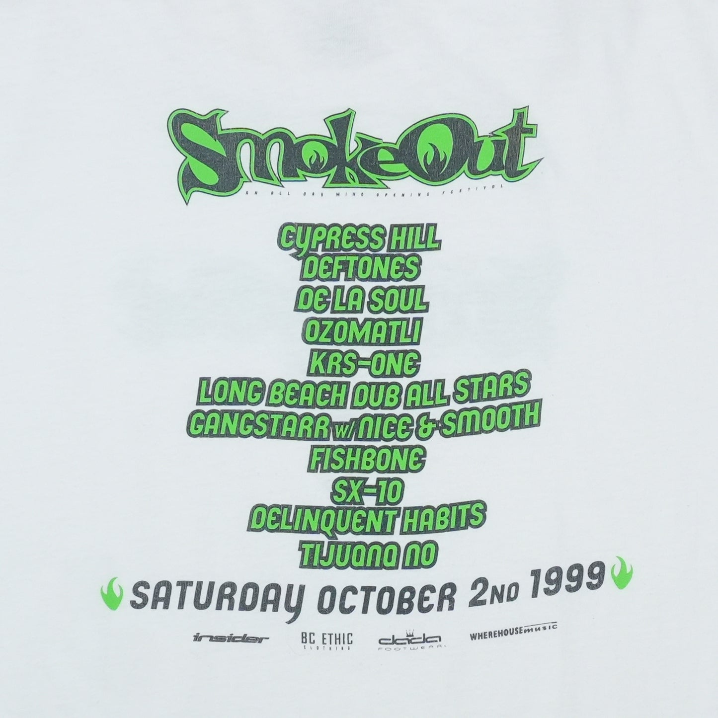 1999 Cypress Hill Smokeout Festival Shirt Detail 5