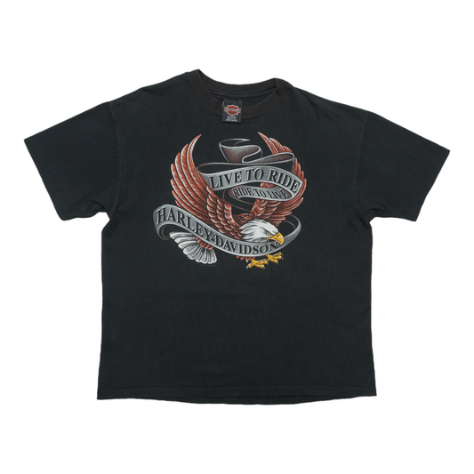 1990s Harley Davidson Live to Ride Eagle ShirtFront