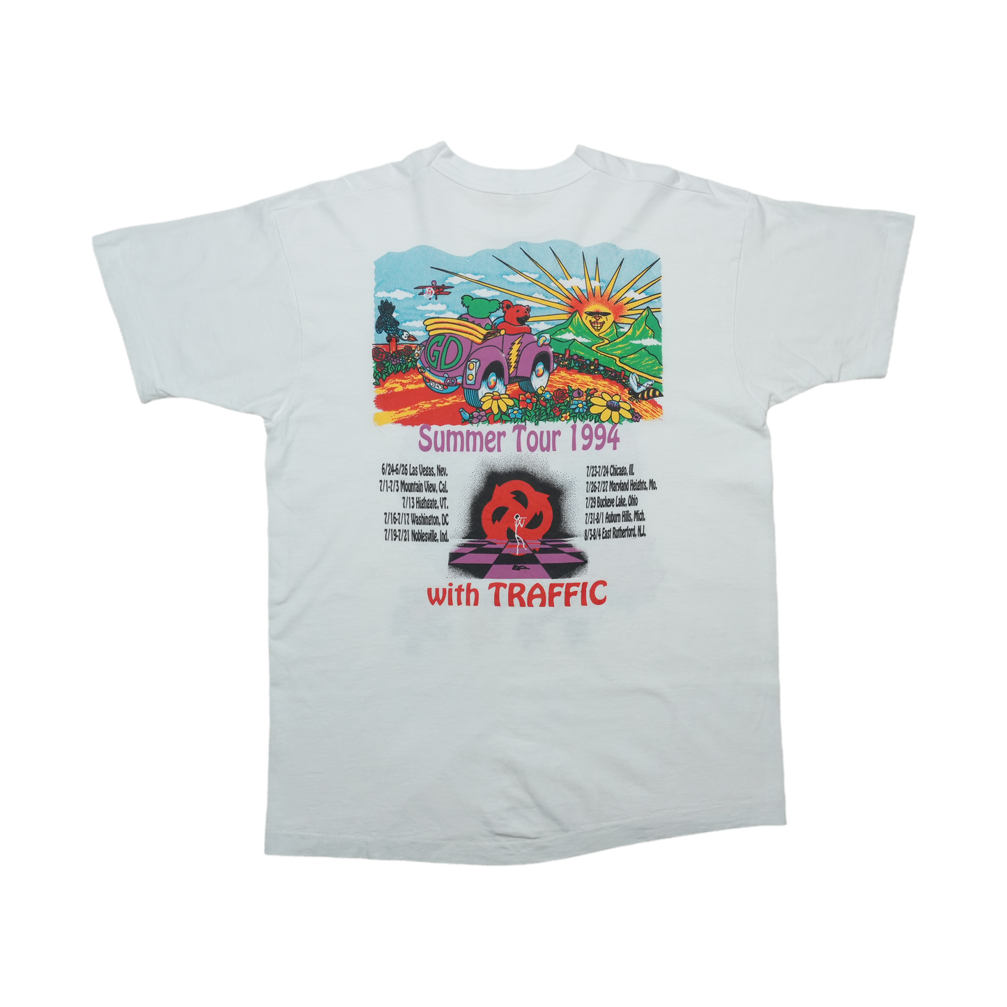 1994 Grateful Dead Summer Tour with Traffic Shirt Back