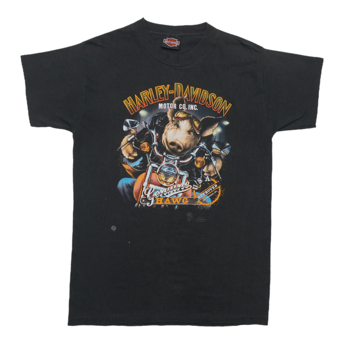 1989 Harley Davidson Motor Co Hawg 3D Emblem ShirtFront