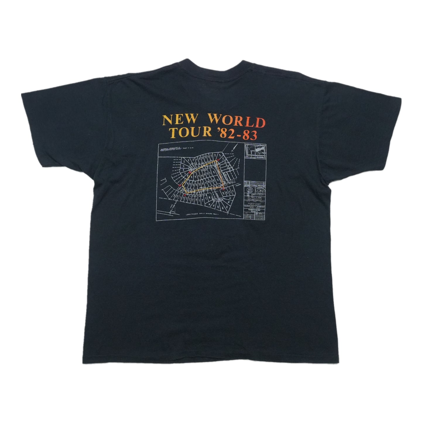 1982 Rush Signals New World Tour Shirt Back