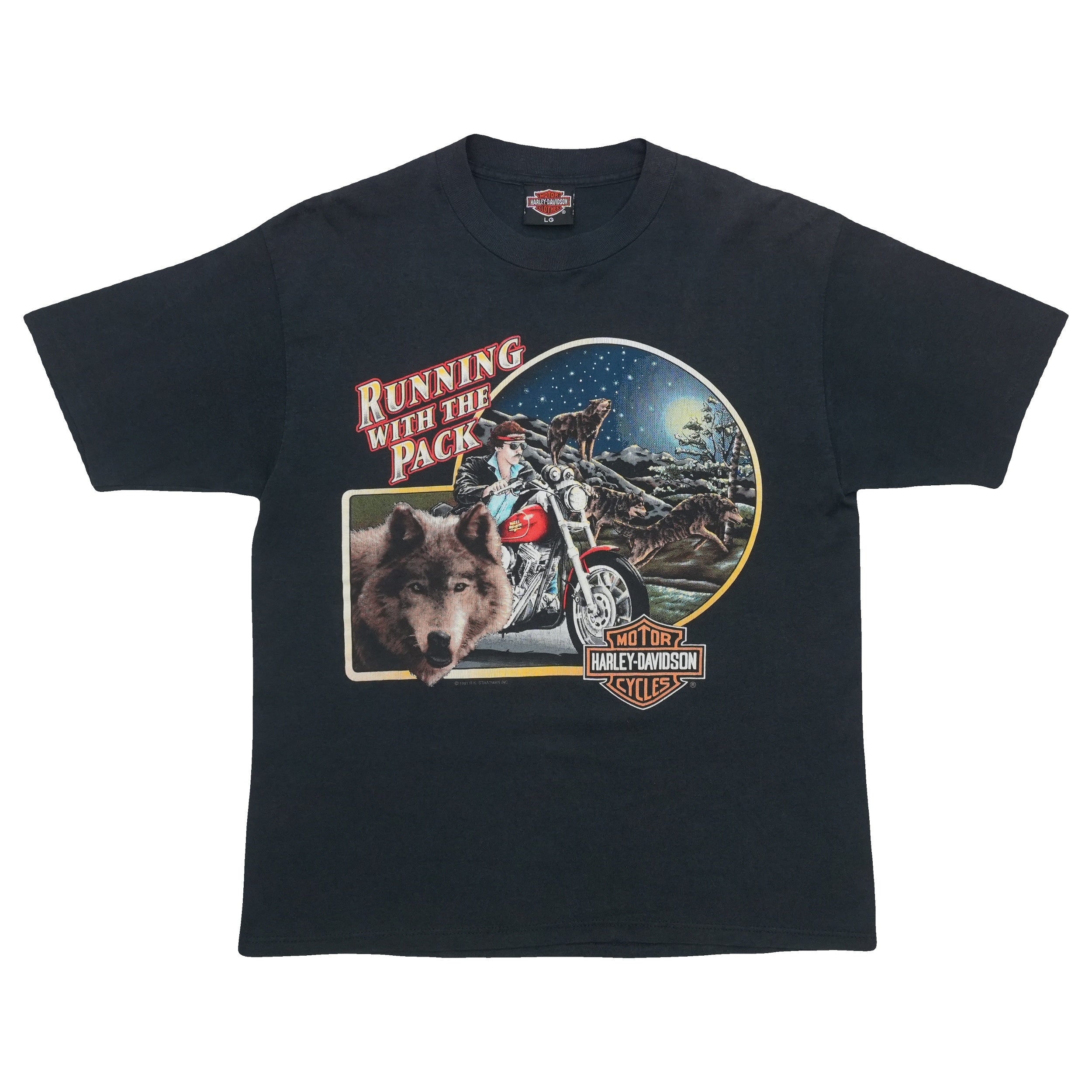 1992 Harley Davidson Running With the Pack Shirt | WyCo Vintage