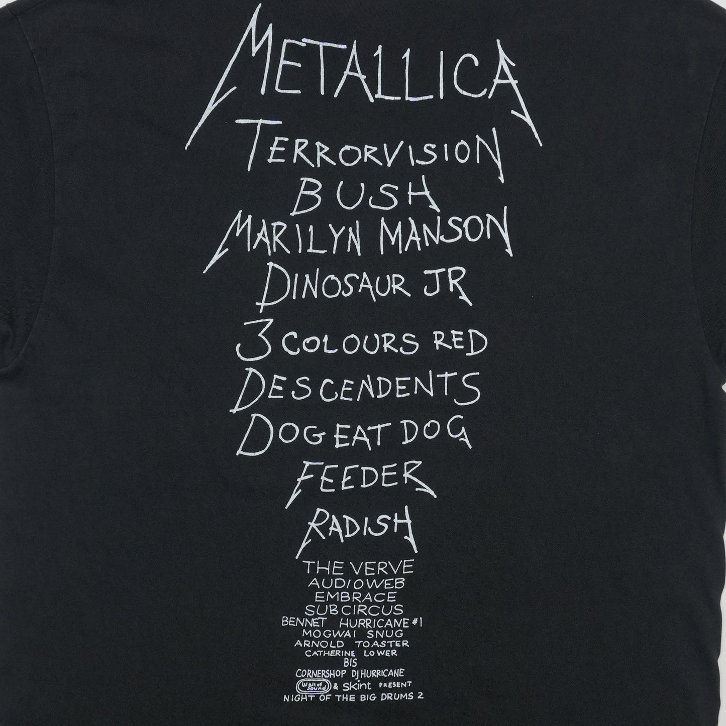 1997 Reading Festival Metallica Concert Shirt Back Detail 1