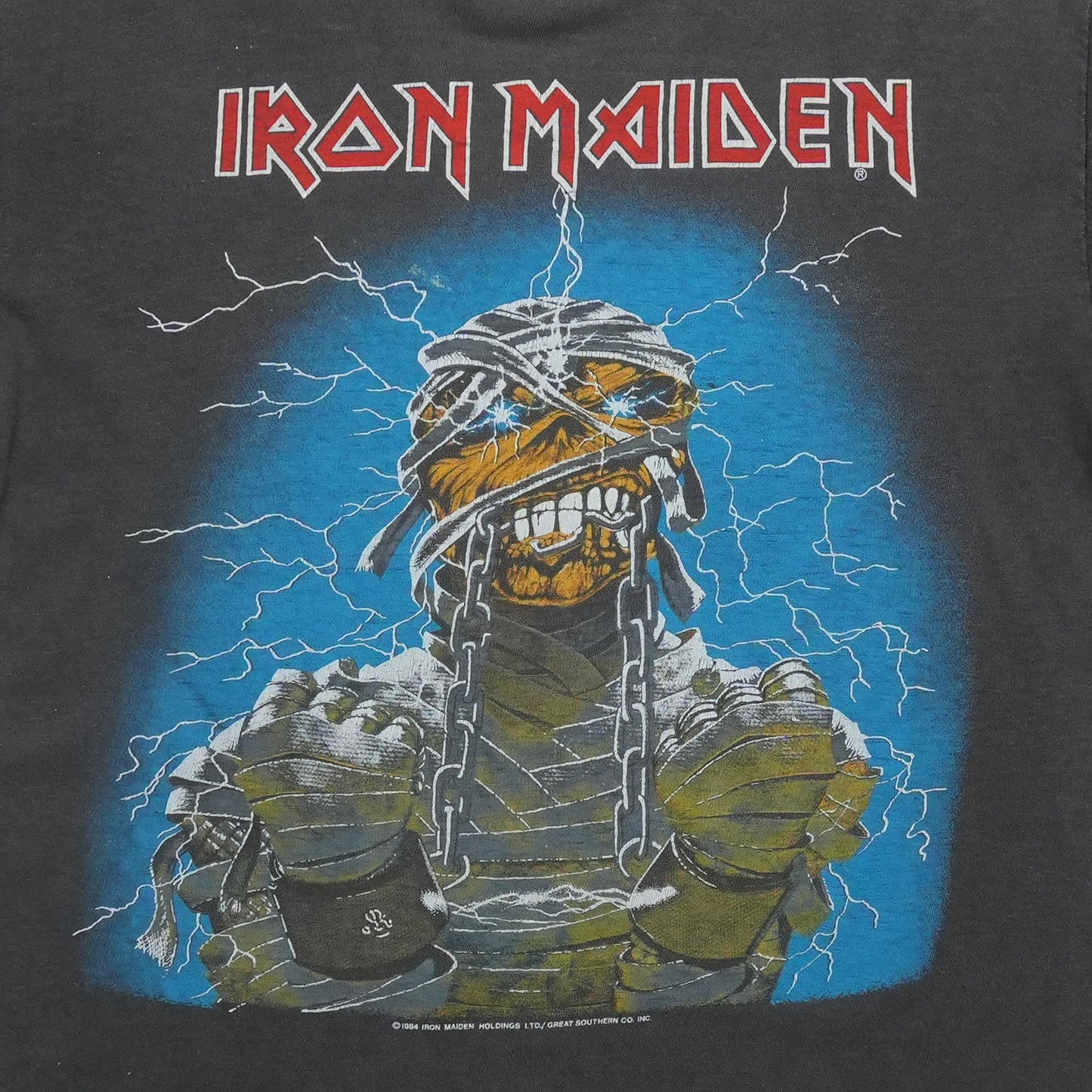 1984 Iron Maiden World Slavery Tour Shirt Front Graphic