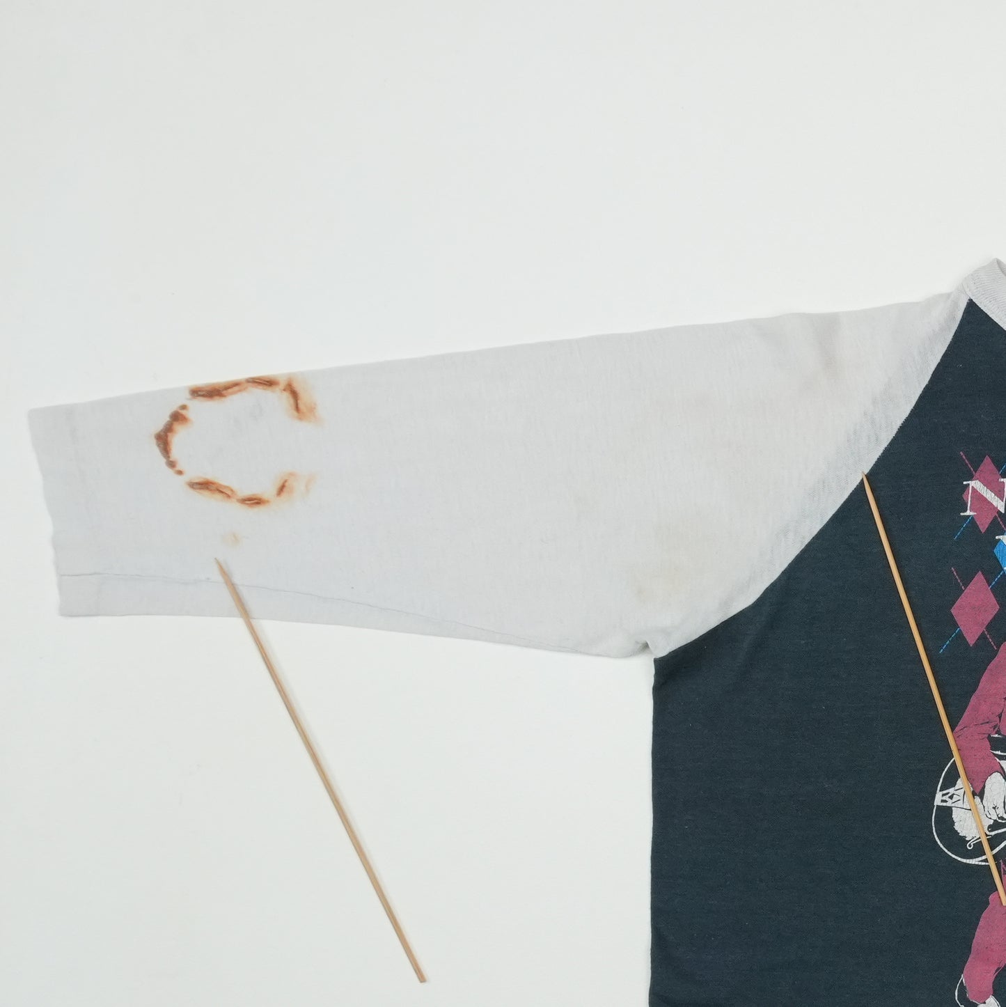 1983 Neil Young Everybody's Rockin Tour Raglan Shirt Detail 4