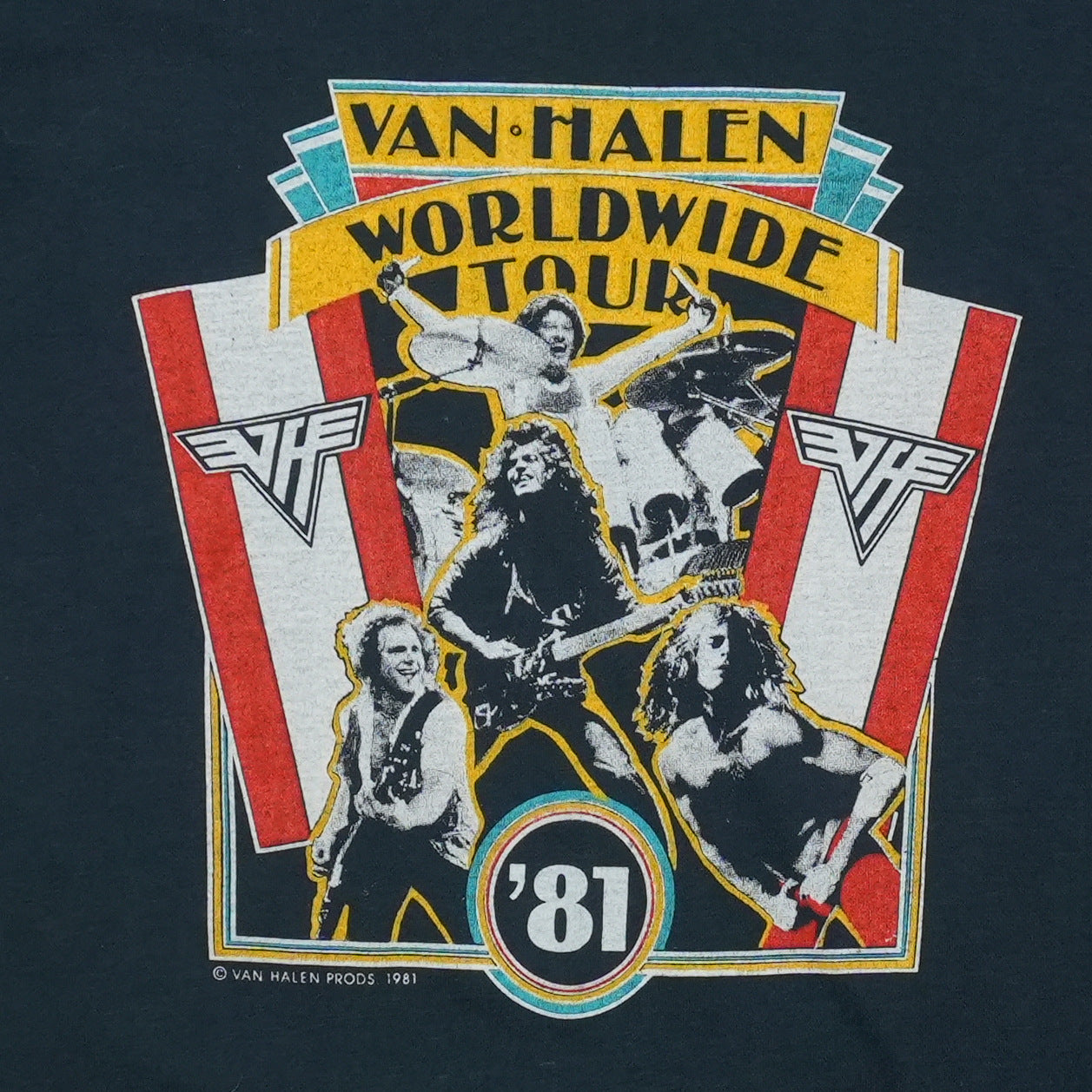 1981 Van Halen Worldwide Tour Shirt Front Graphic