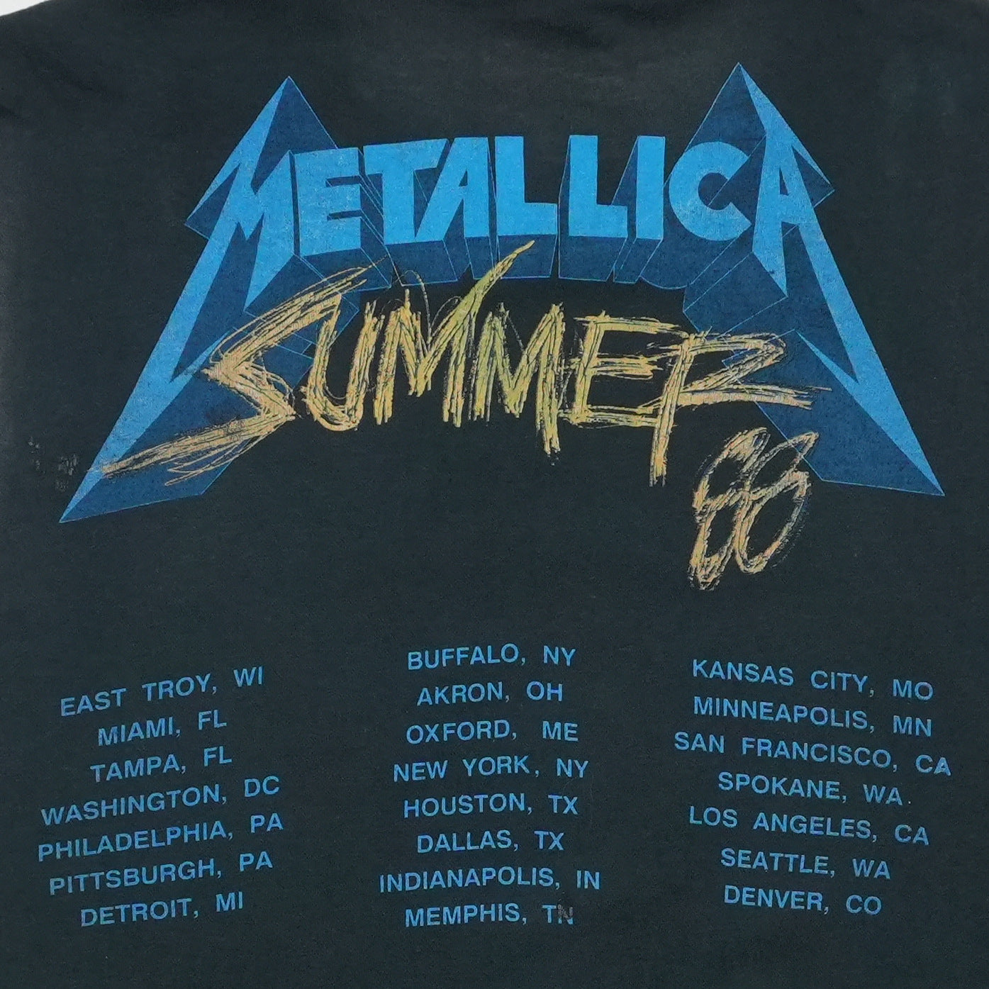 1988 Metallica Damaged Justice Tour Shirt Back Detail 1