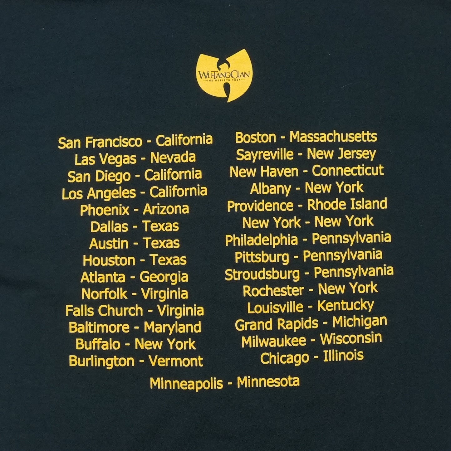 1990s Method Man Wu Tang Tour Shirt Back Graphic