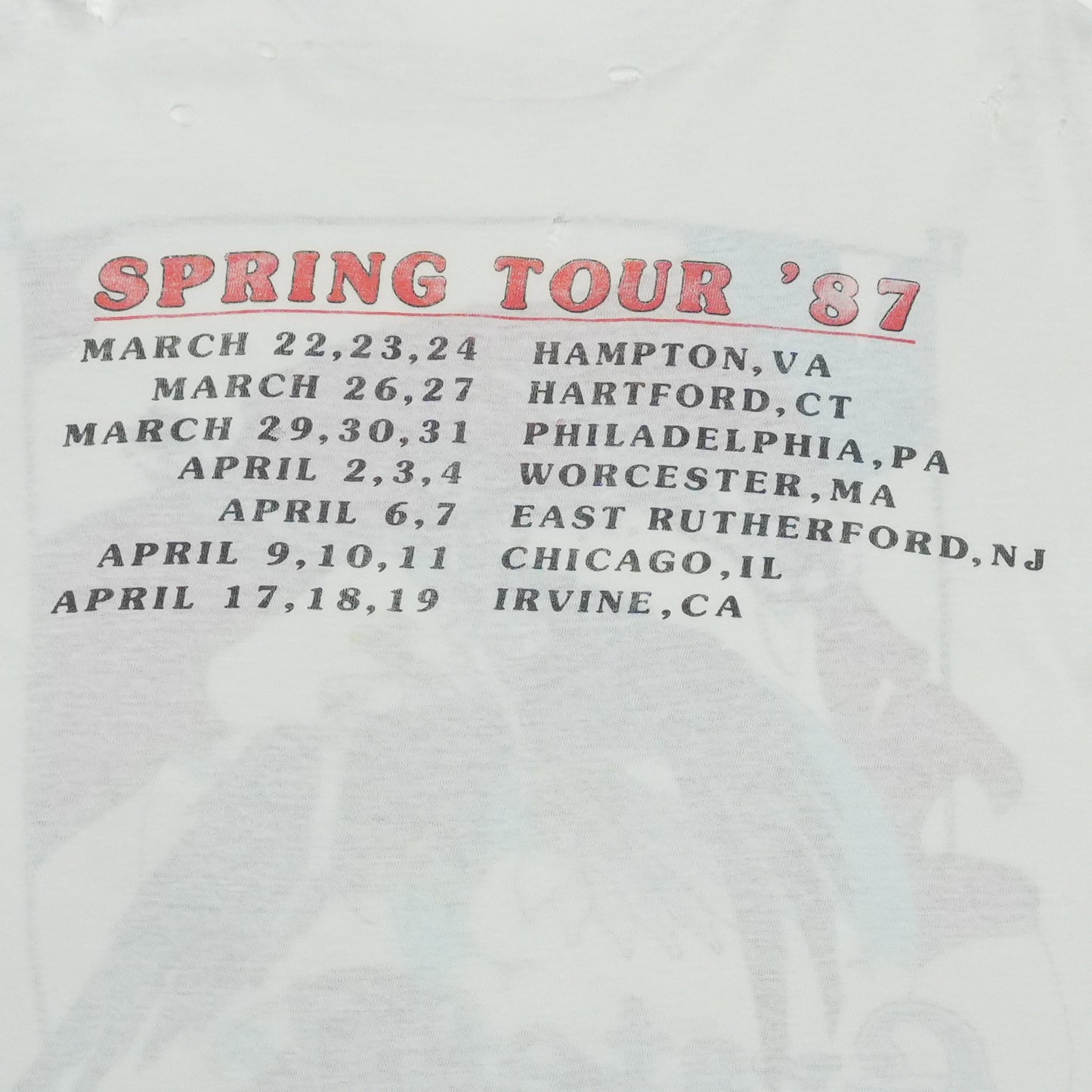 1987 Grateful Dead Eagle Perez Concert Shirt Back Graphic