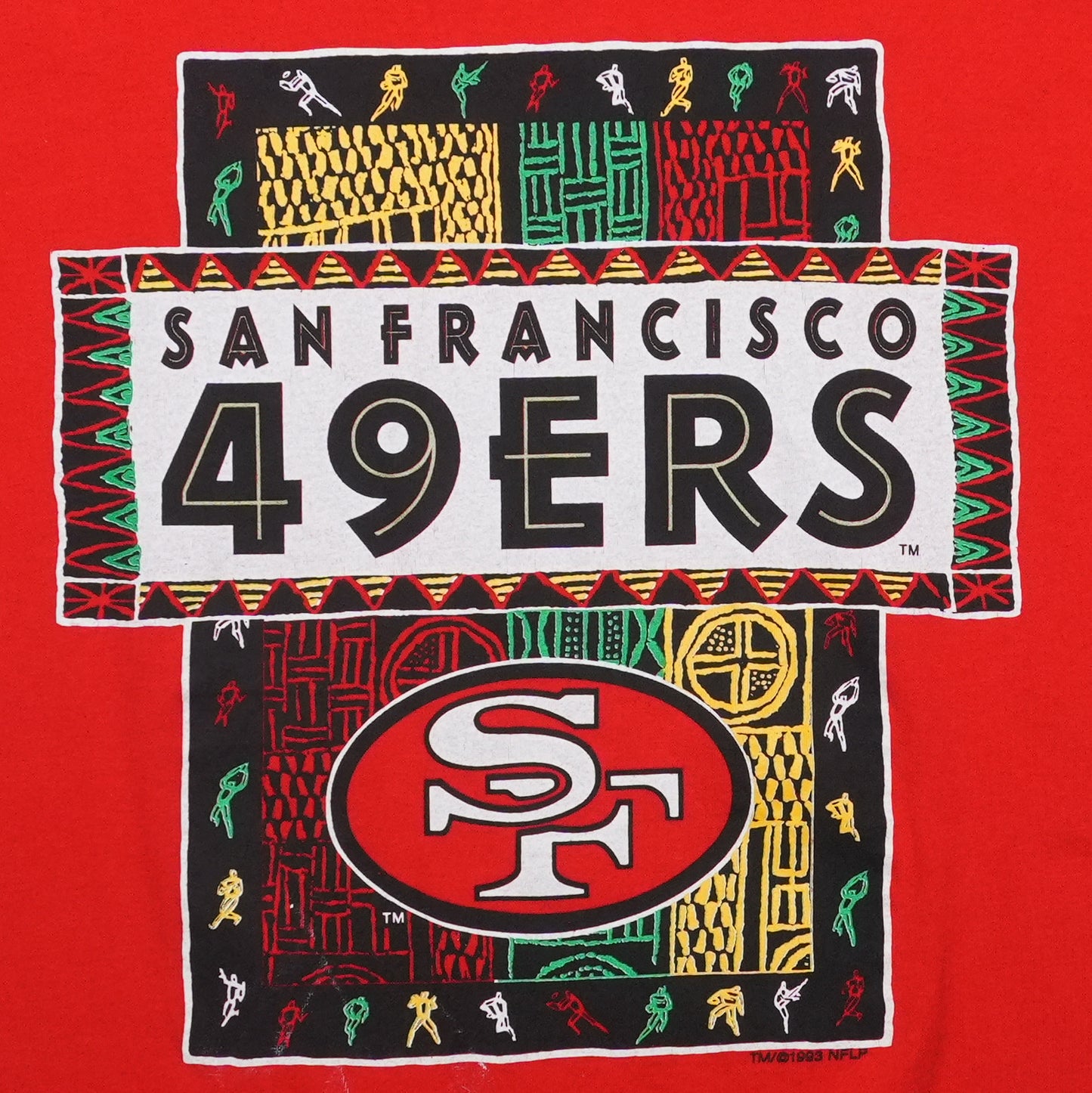 1990s San Francisco 49ers Tribal Shirt Front Graphic