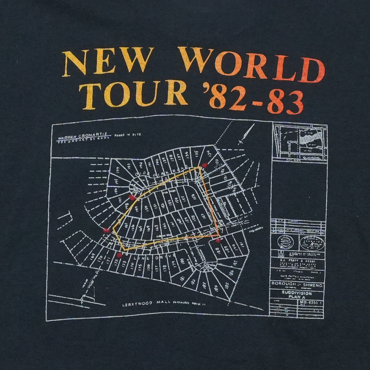 1982 Rush Signals New World Tour Shirt Front Detail 1