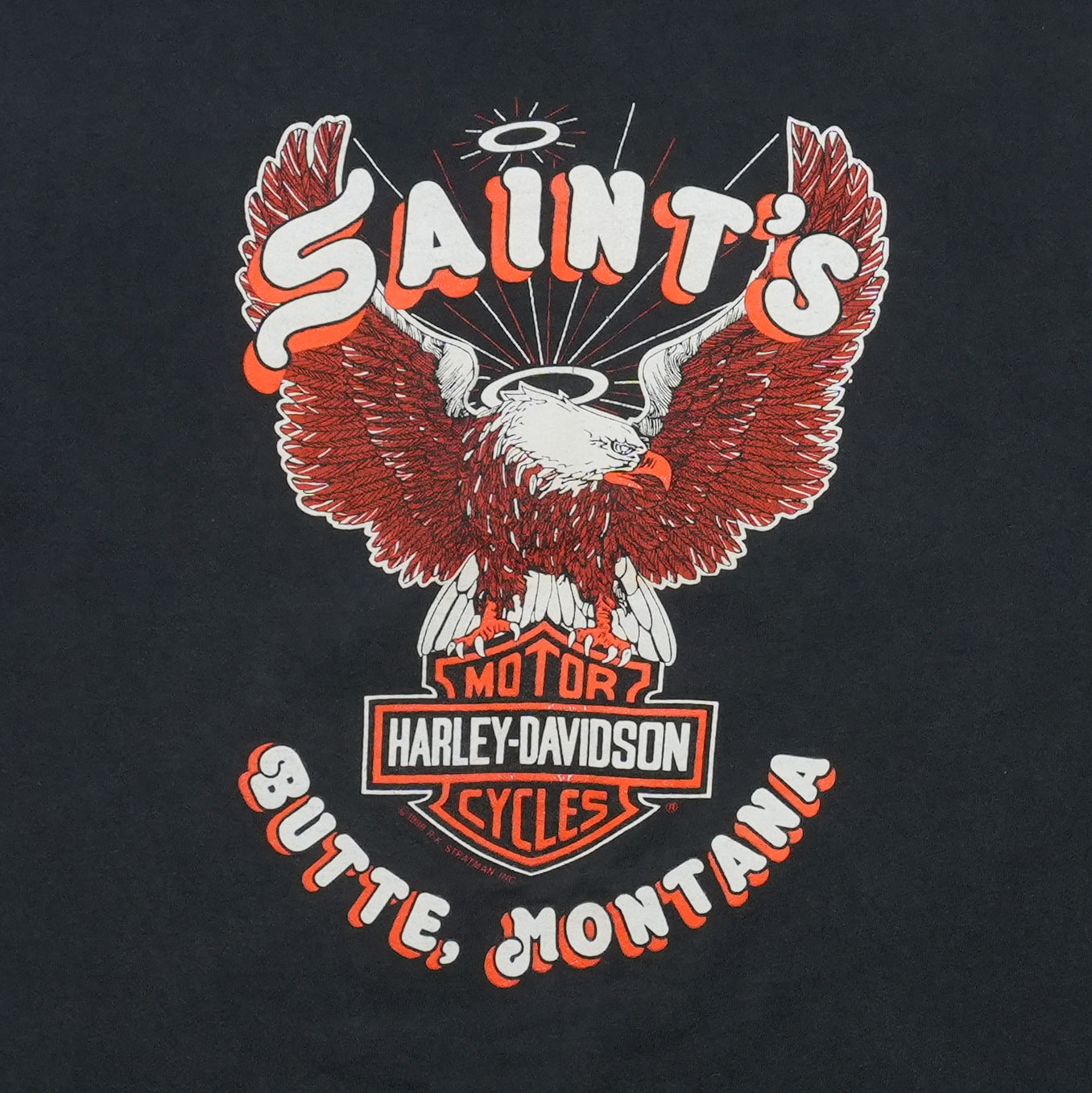 1989 Harley Davidson Butte Montana Attitude Is Everything Shirt Back Detail 1