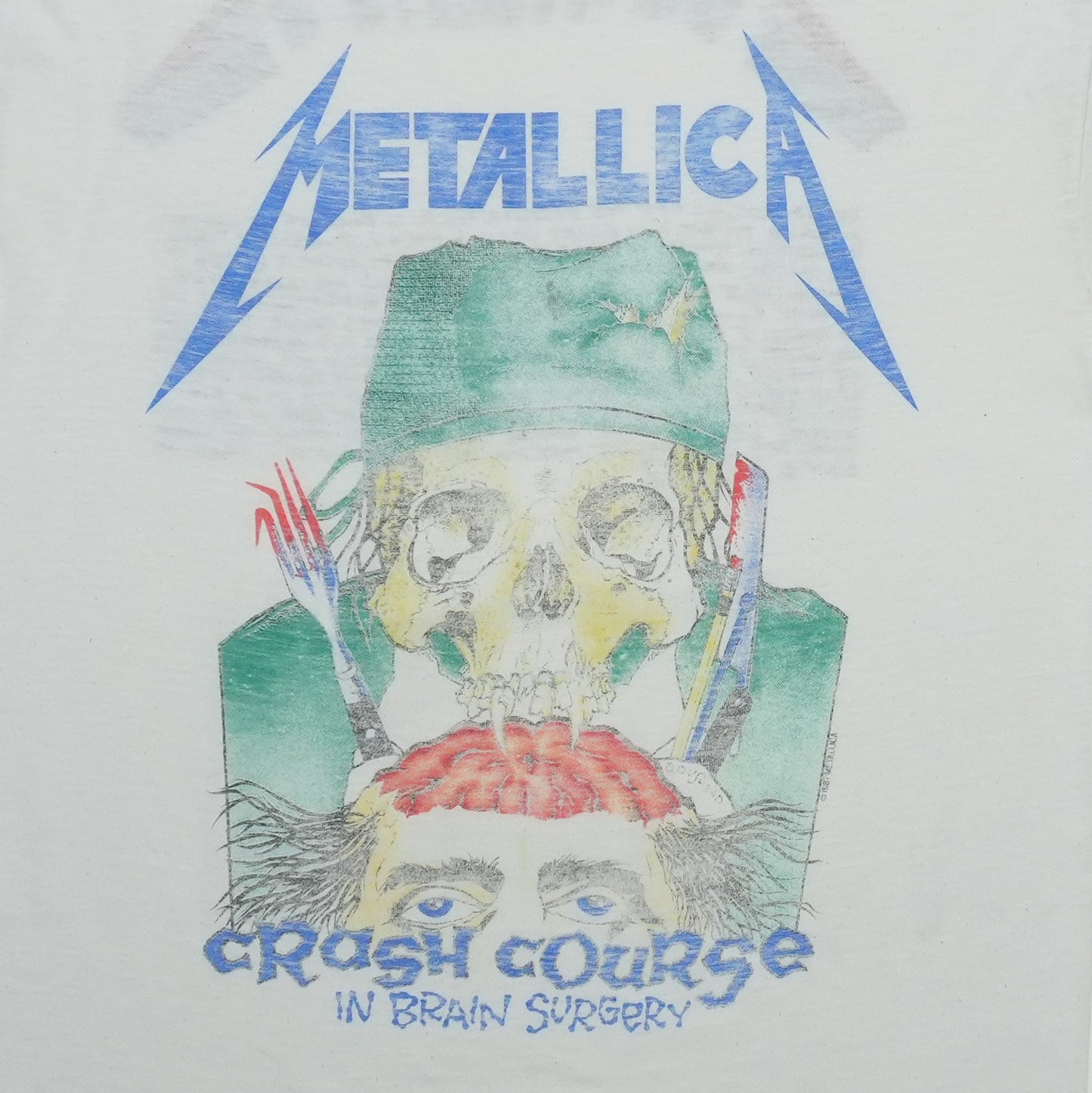 1987 Metallica Crash Course in Brain Surgery Shirt Front Detail 1