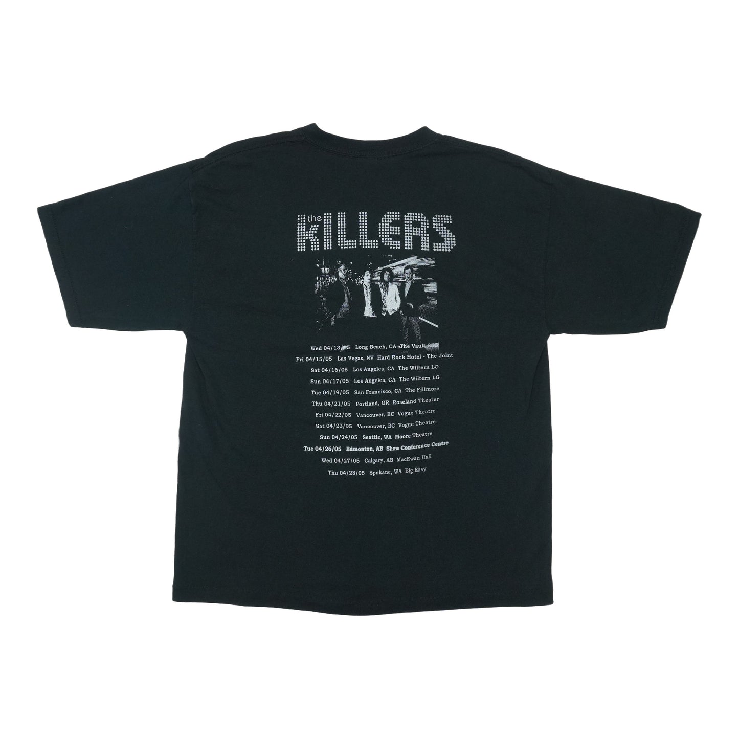 2005 The Killers Hot Fuss Tour Shirt Back