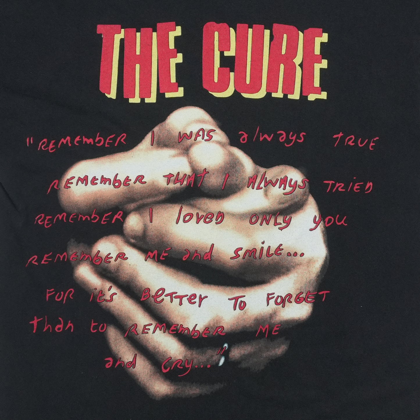 1996 The Cure Shirt Back Graphic